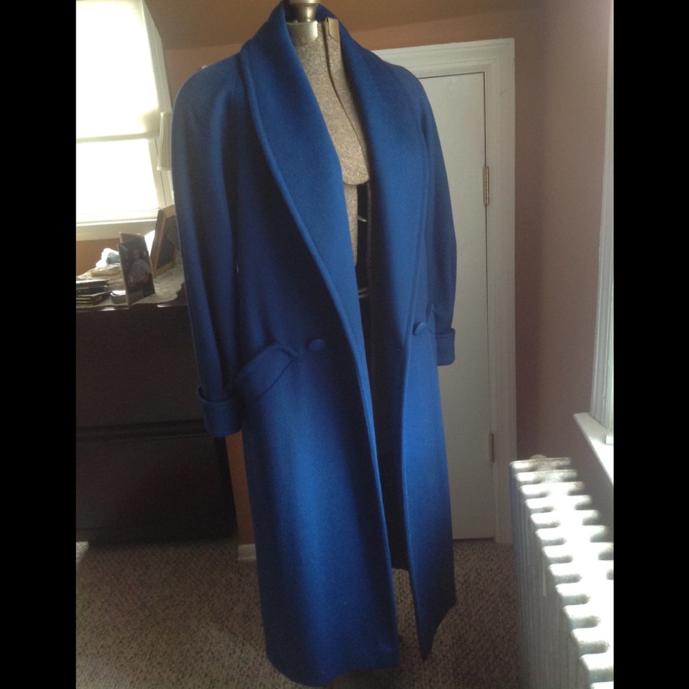 Beautiful Royal Blue 100% Wool Overcoat
